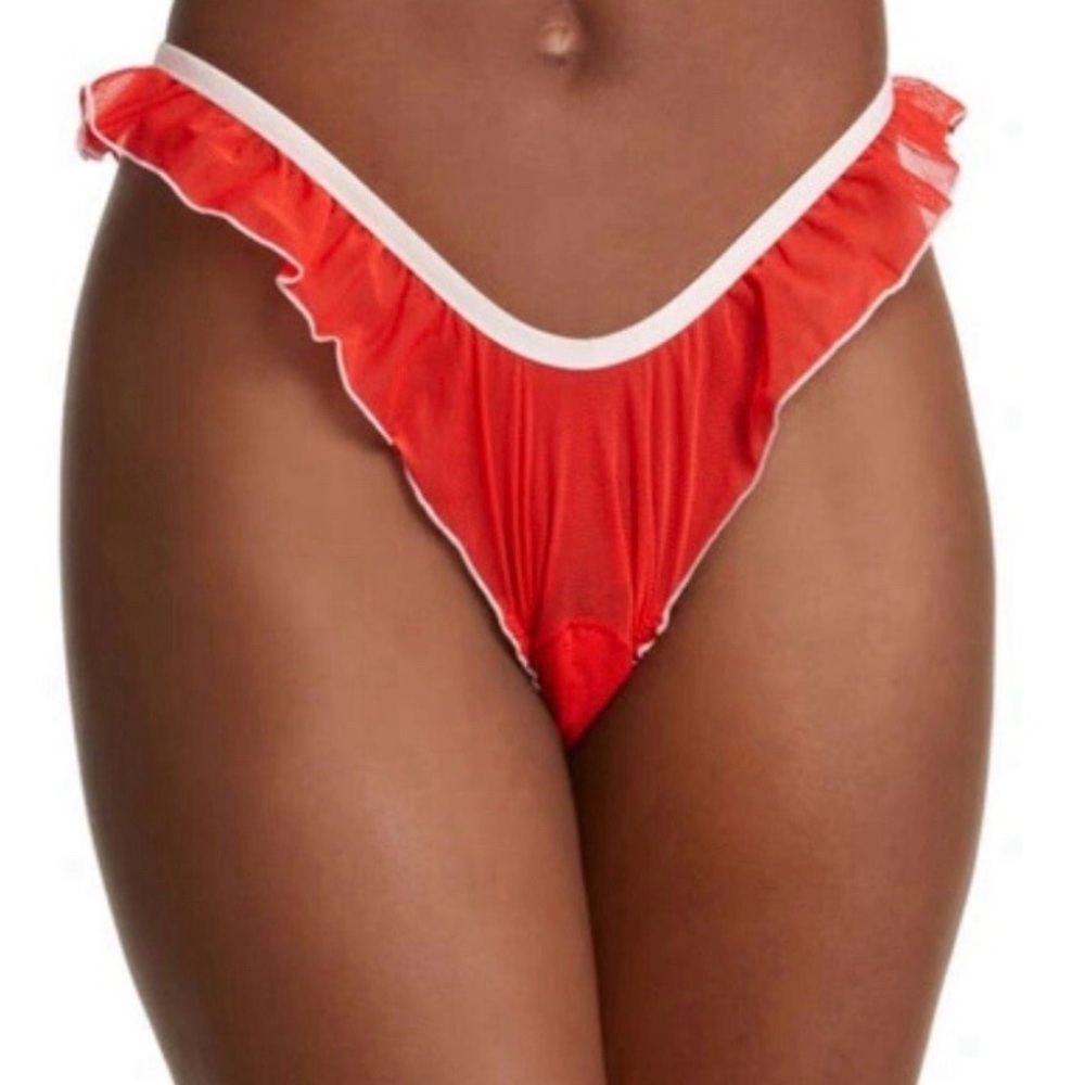 HAH x free people NWT fly girl mesh panty blood orange